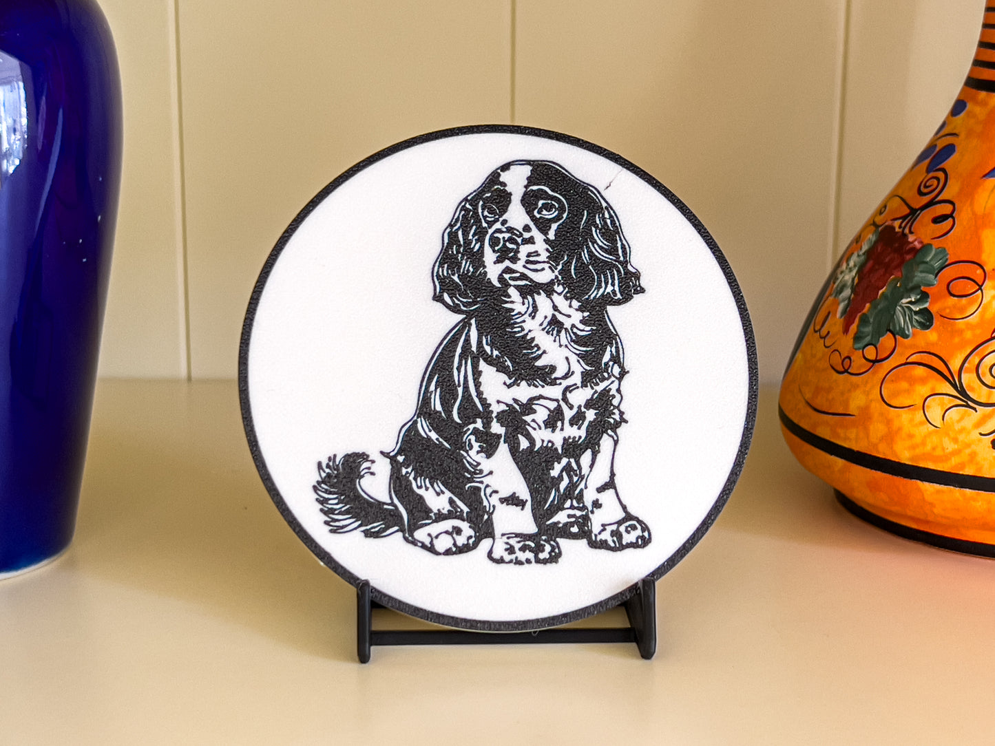 Cocker Spaniel Hundeuntersetzer | Schwarz &amp; Weiß