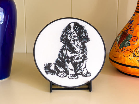 Cocker Spaniel Hundeuntersetzer | Schwarz &amp; Weiß