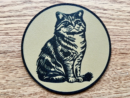 Dessous de verre Highland Fold Cat | Effet bois