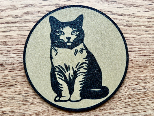 British Shorthair Cat Coaster | Wood Effect