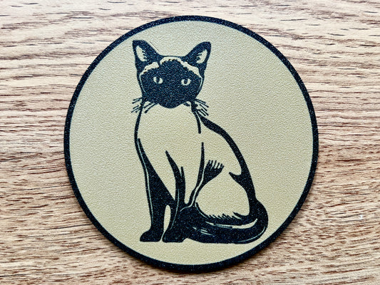 Siamese Cat Coaster | Wood Effect