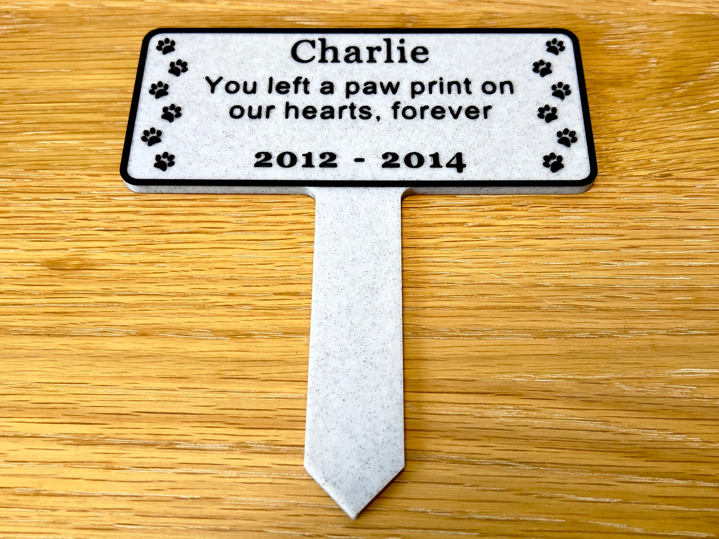 Plaque commémorative personnalisée pour chien | Effet marbre