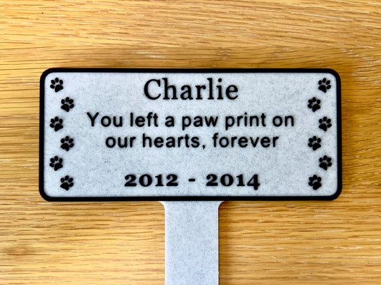 Personalised Dog Memorial Plaque | Marble Effect