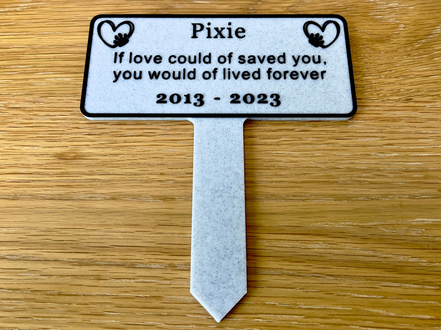 Plaque commémorative personnalisée pour chien | Effet marbre
