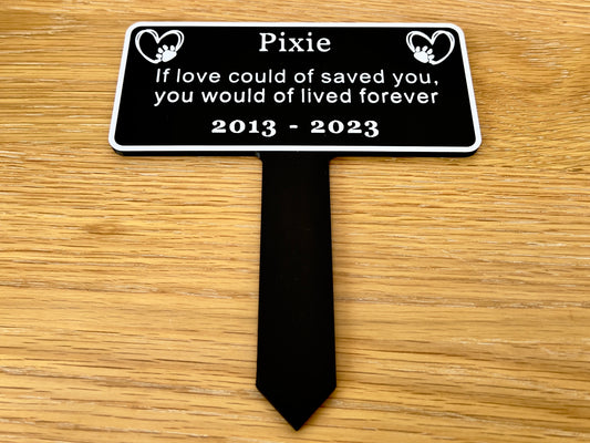 Personalised Dog Memorial Plaque | Black & White