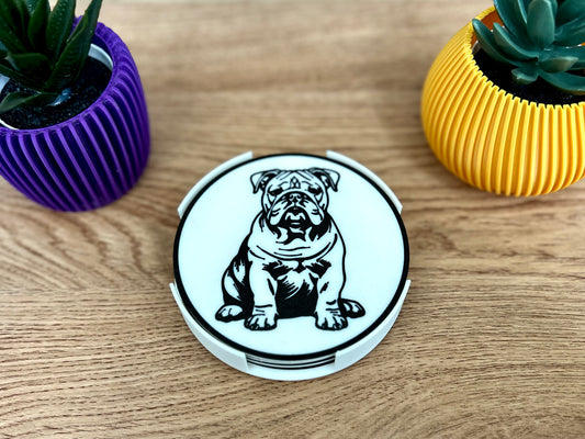 Bulldog Dog Coaster | Black & White
