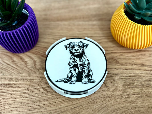 Dessous de verre Border Terrier | Noir et blanc