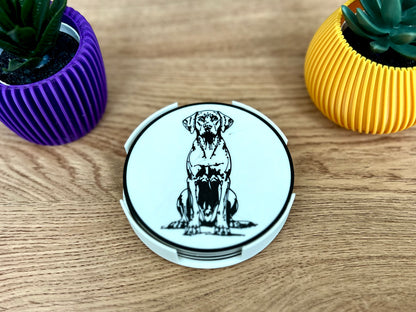 Ungarischer Vizsla Hundeuntersetzer | Schwarz &amp; Weiß