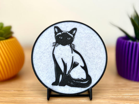 Siamese Cat Coaster |  Marble Effect