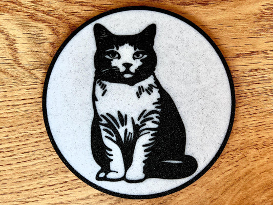 British Shorthair Cat Coaster |  Marble Effect