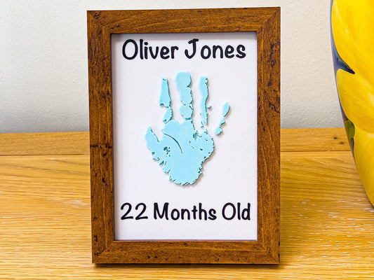 Frameable 3D Embossed Child Handprint | Pink / Blue