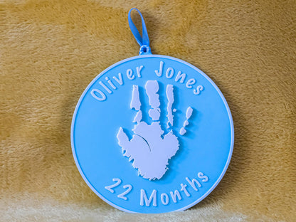 Personalised 3D Embossed Child Handprint Hanging Plaque | 4x Colours Available