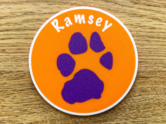 Personalised Dog Paw Print Coaster | 4x Colours Available