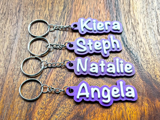 Personalised 3D Embossed Name Keyring | 7x Colours Available