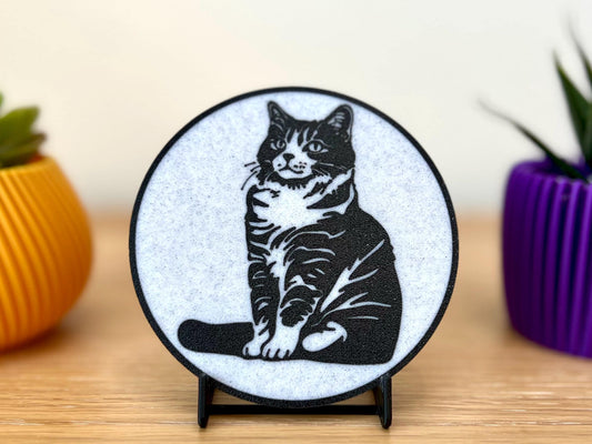 Dessous de verre Bobtail américain | Effet marbre