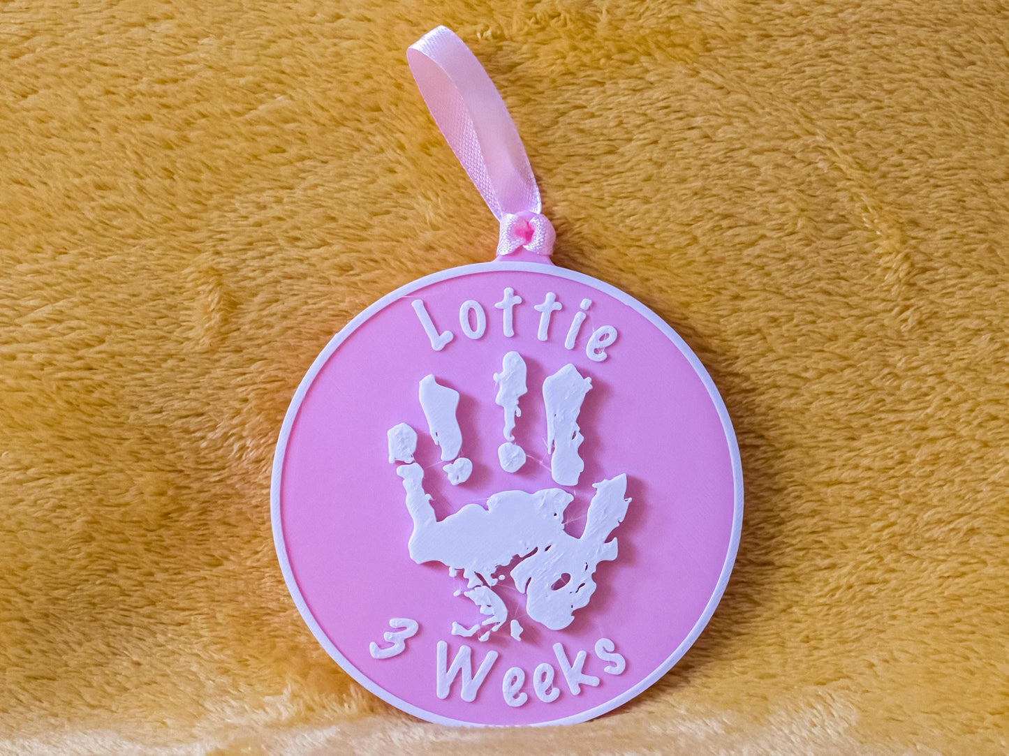 Personalised 3D Embossed Child Handprint Hanging Plaque | 4x Colours Available