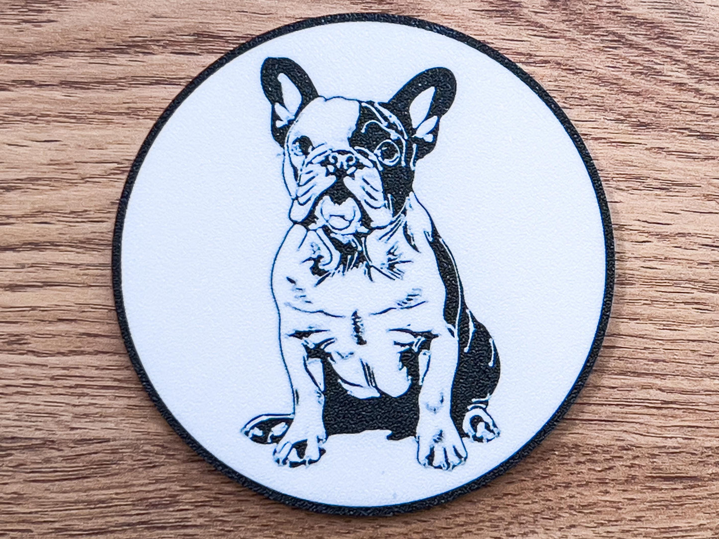 Französische Bulldogge Hundeuntersetzer | Schwarz &amp; Weiß