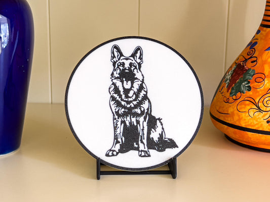 Untersetzer mit deutschem Schäferhund | Schwarz &amp; Weiß