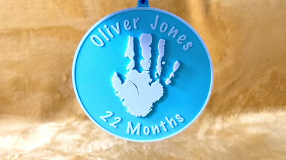 Personalised 3D Embossed Child Handprint Hanging Plaque | 4x Colours Available